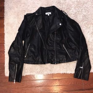 Black leather jacket